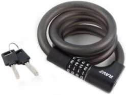RAVE Spiral Lock 2 In 1 Pro 5 - Combination Lock Incl. 2 Keys - 120 Cm / 15 Mm -Bicycle Supplies R100125 RAVE Spiralschloss 2 in 1 Zahlenschloss inkl 2 Schl ssel 120 cm 15 mm 11 1280x1280
