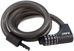 RAVE Spiral Lock 2 In 1 Pro 5 - Combination Lock Incl. 2 Keys - 120 Cm / 15 Mm -Bicycle Supplies R100125 RAVE Spiralschloss 2 in 1 Zahlenschloss inkl 2 Schl ssel 120 cm 15 mm 13 1280x1280