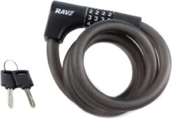 RAVE Spiral Lock 2 In 1 Pro 5 - Combination Lock Incl. 2 Keys - 120 Cm / 15 Mm