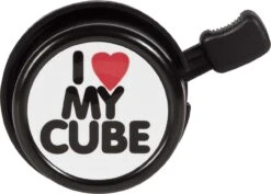 Cube Bicycle Bell I LOVE MY Cube Black N White N Red